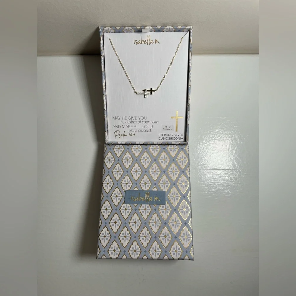 Isabella M. Gold Cross Necklace - Picture 2 of 6